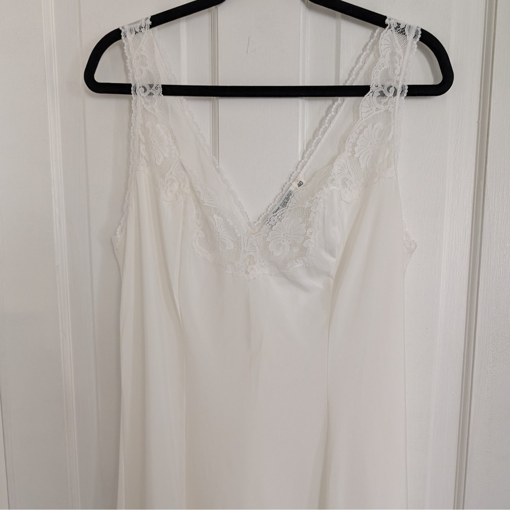 Vintage Lady Lynne Slip Dress SIZE 40 Fairy‎ Feminine Lace Lingerie White Women